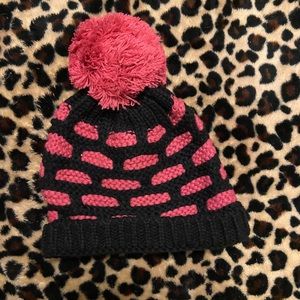 Black and Hot Pink Beanie